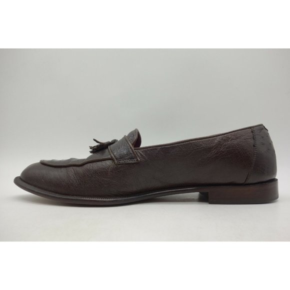Brown Leather Smooth Ostrich Claw Leg Tassel Slip On Loafers Shoes Men\'s 10 D main image 8